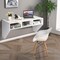 Costway Wall Mounted Floating Computer Table Desk Home Office Furni Storage Shelf White